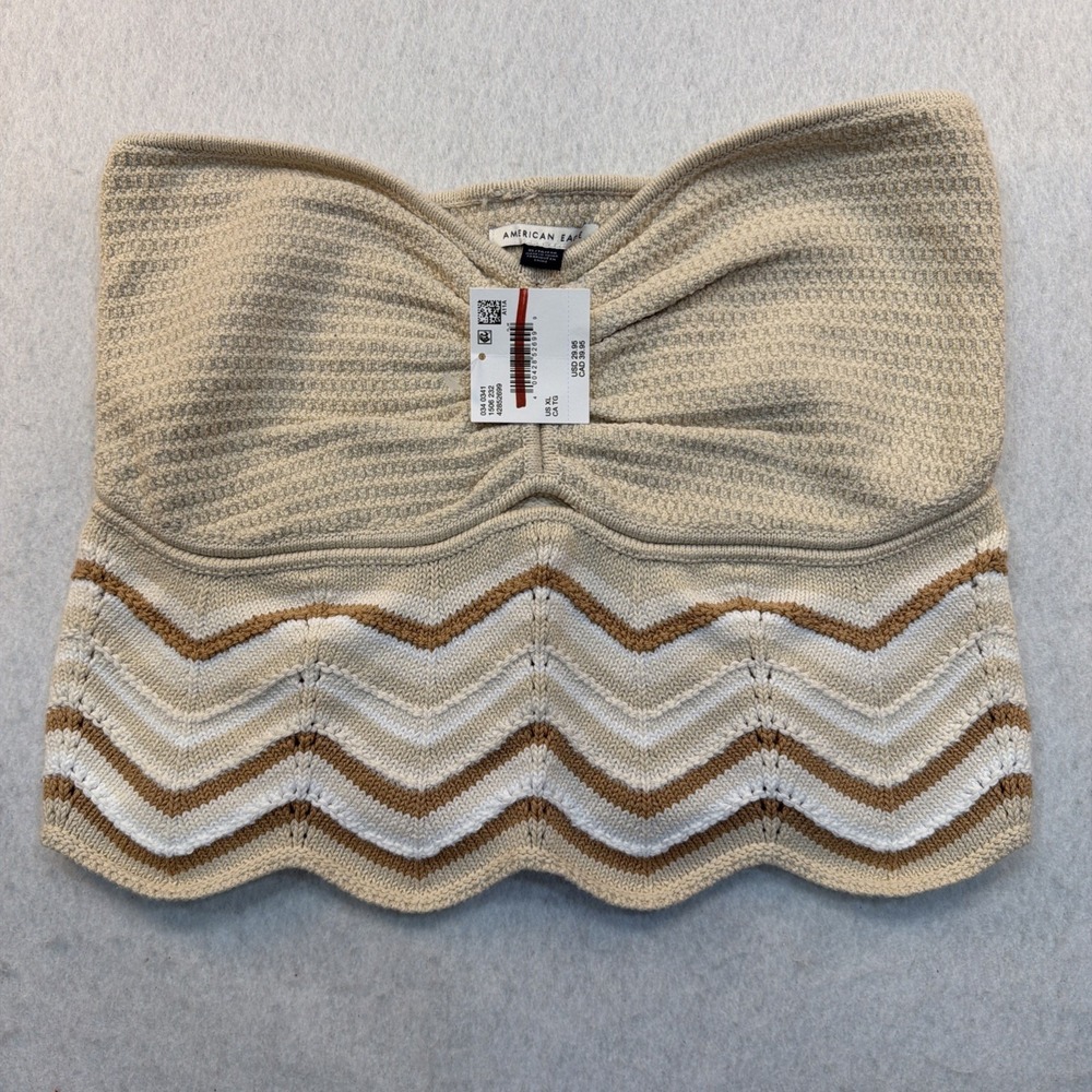 American Eagle NWT Women's‎ Sweater Tube Top Size XL  Beige Boho Hippie Festival